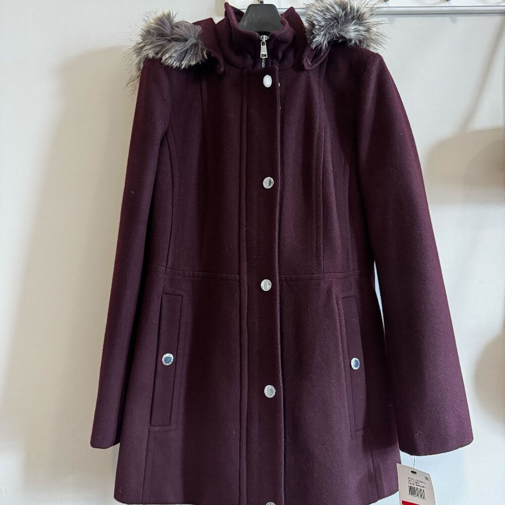 London Fog, Wool Walker coat, XS, burgundy, NWT - Picture 8 of 8